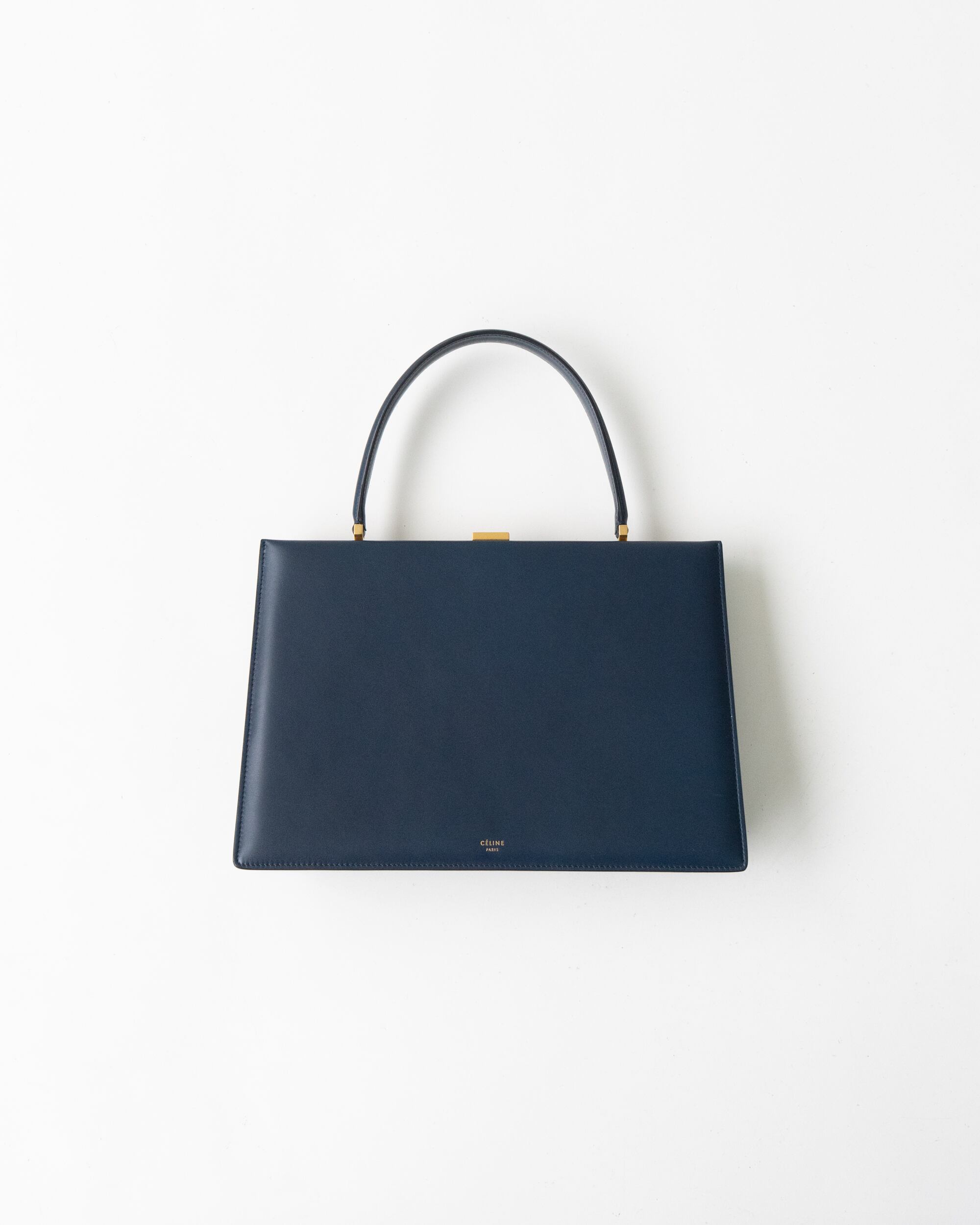セリーヌ トートバッグ ホリゾンタルカバ ダークネイビー×黒 CELINE 