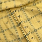 90s USA製 GANT ガント Chesapeake twill アニマルデザイン バード チェック 長袖 ネルシャツ S/イエロー系 メンズ ビンテージ VAN JAC