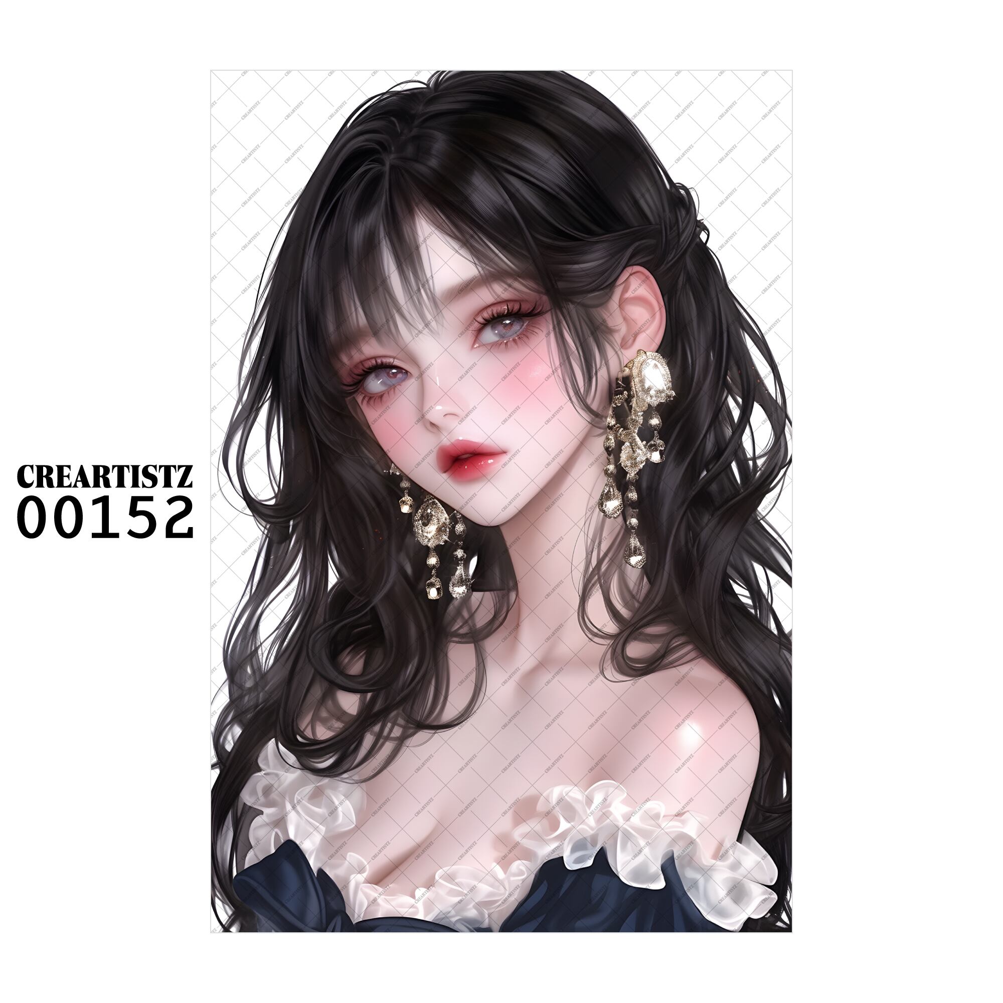 00152 ガール キュート オリジナル ペーパー/ステッカー 4枚セット CREARTISTZ