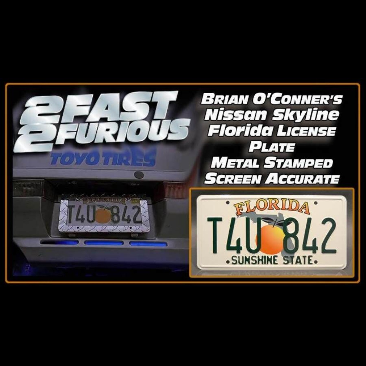 (T4U842) ブライアン・オコナー R34 ナンバープレート フロリダ州