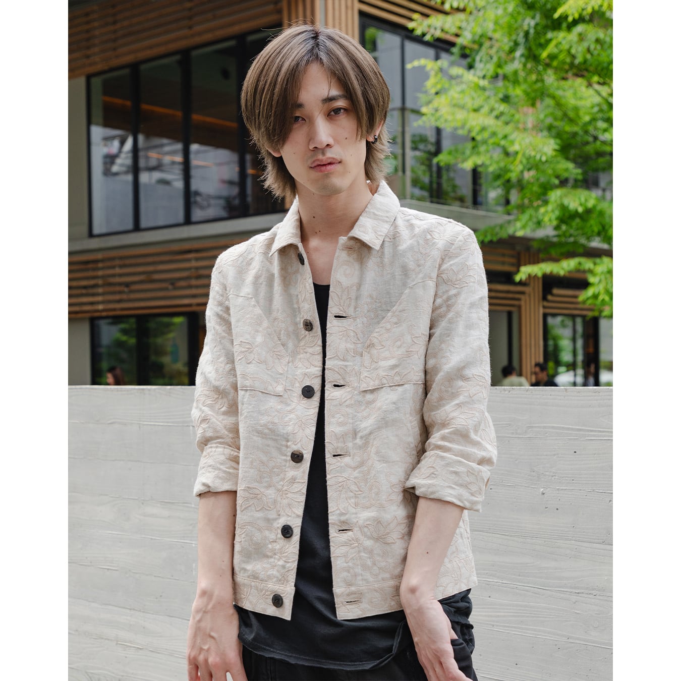 kujaku] (クジャク) 2024SS J-369 / embroidery work jacket (ecru