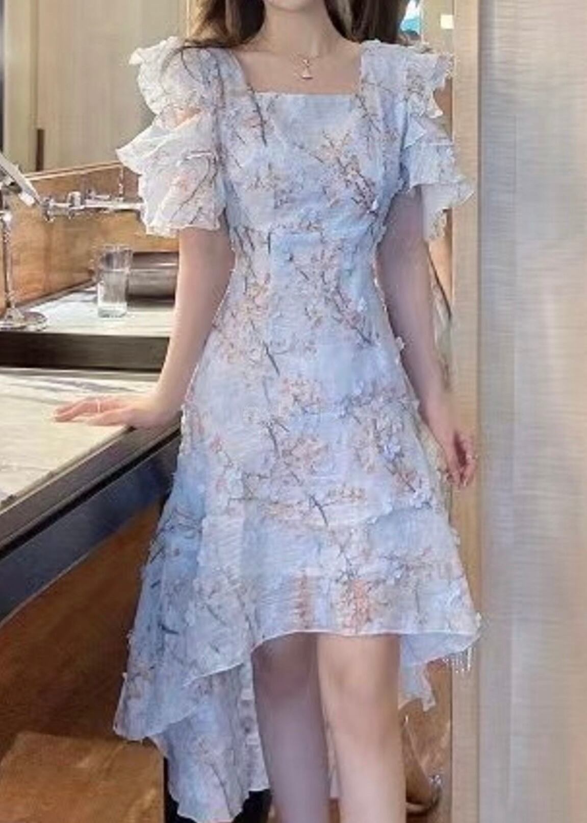 桜柄ワンピース Hanehuku