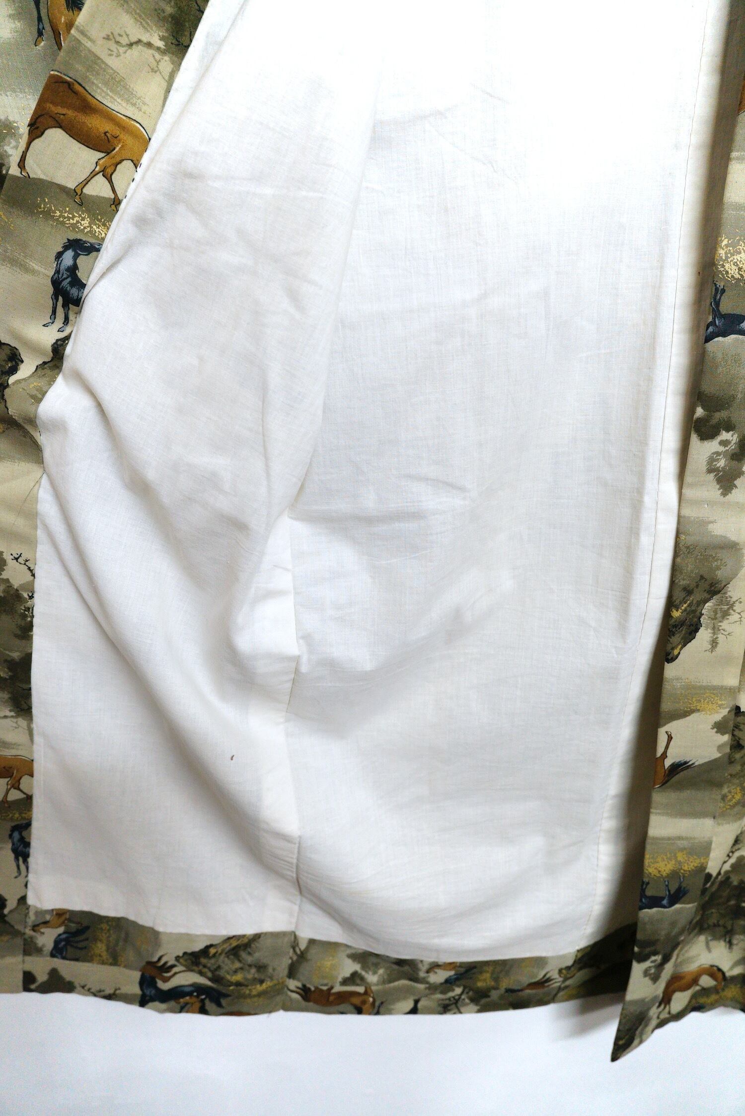 3139 面白柄 男物襦袢 馬 モス アンティーク着物 古布 和装 和服