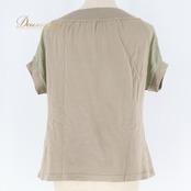 レディース トクコプルミエヴォル TOKUKO 1er VOL トップス ニット 半袖 花柄 カーキ系 ブラウン系 日本製 ニットトップス カジュアル レディースファッション おしゃれ 軽やか 柔らかい フラワープリント 花柄デザイン コットン 絹素材 シンプル 9号