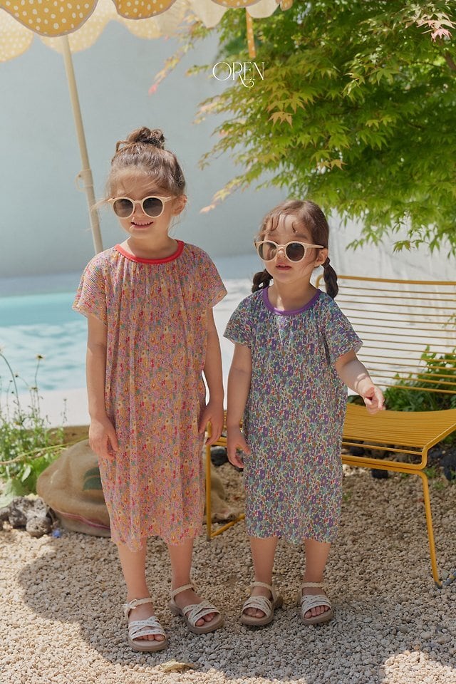 予約】OREN*Rosie pleats dress 韓国子供服 ベビーワンピース キッズ