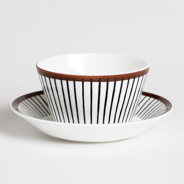 Gustavsberg グスタフスベリ Spisa Ribb スピサ・リブ ソーサー付シュガーボウル 北欧ヴィンテージ