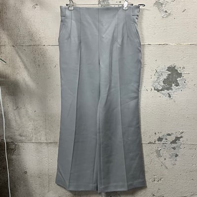 マメクロゴウチ 21AW リブニット フレア パンツ 2 グレー