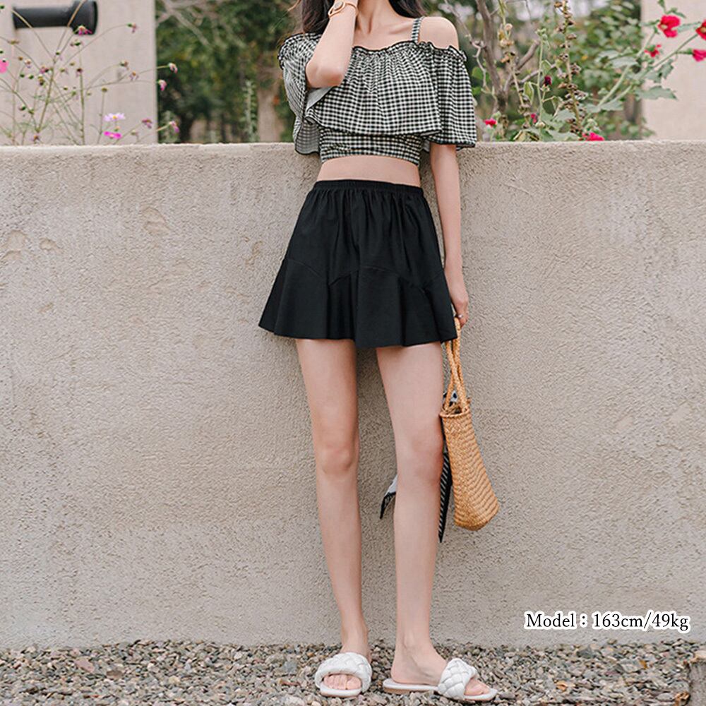 ビキニ 水着 3点セット レディース 夏 韓国 海水浴 プール レジャー おしゃれ 大人 かわいい ギンガムチェック タンキニ 露出控えめ 水着セット ハイウエスト 大人可愛い 大人女子