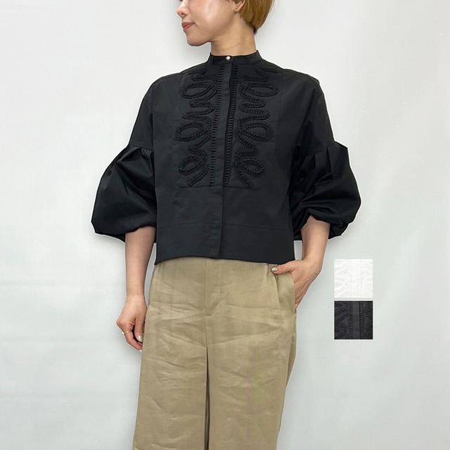 MARILYN MOON マリリンムーン【SOI-MeME】diamond tuck embroidery blouse 4261-103 2026春夏新作 [送料無料]
