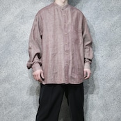 Claiborne linen blend band collar shirt