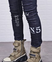 【ATELIER LINE】マルチペイントウエストゴムスキニーデニム　CQ-48087H