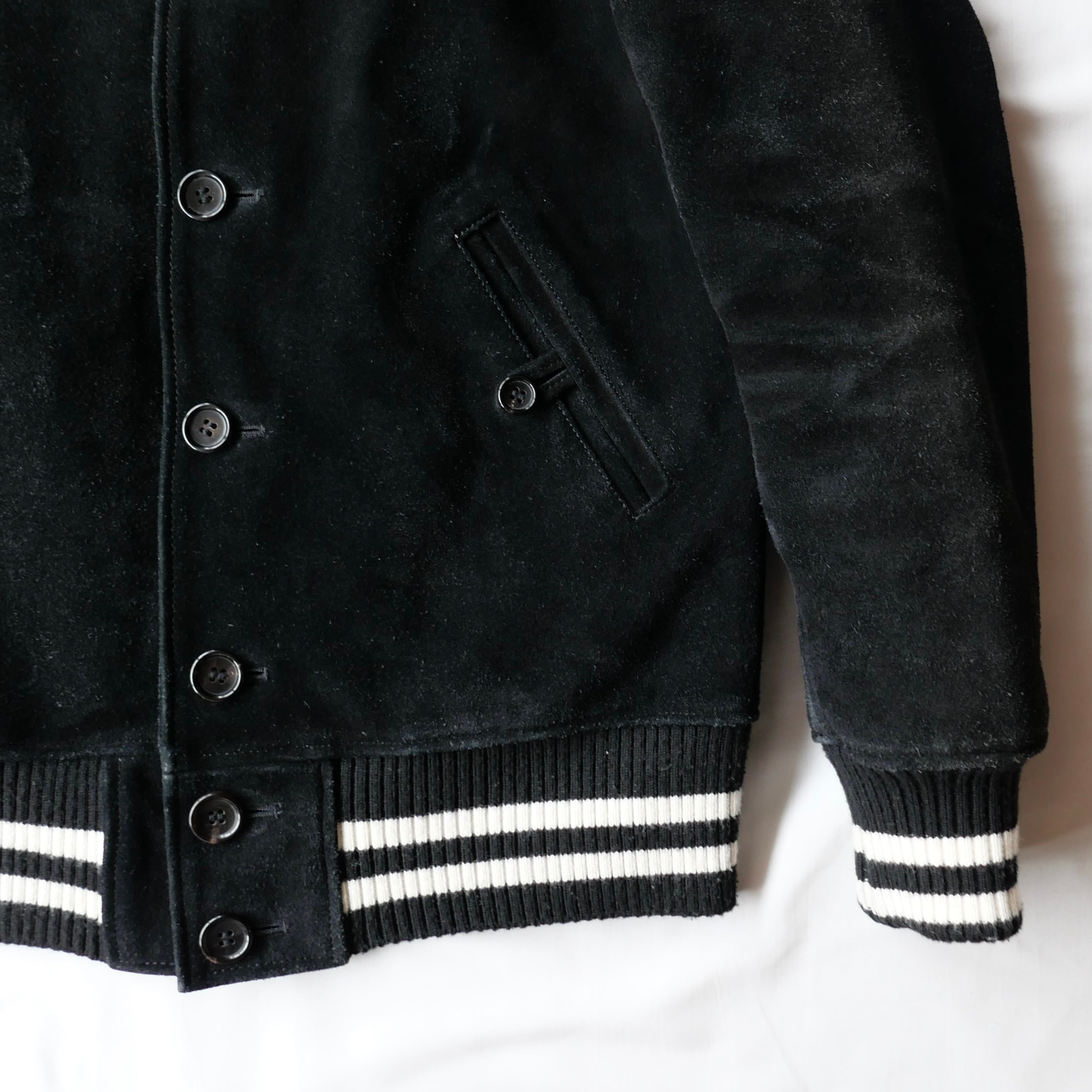 COMME des GARCONS HOMME SUEDE LEATHER VARSITY JACKET | safarionline
