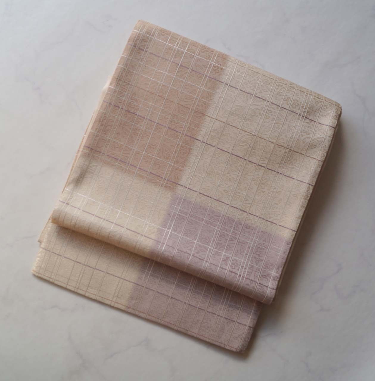 【ふくろ帯】織楽浅野謹製 市松暈かし ふくろ帯