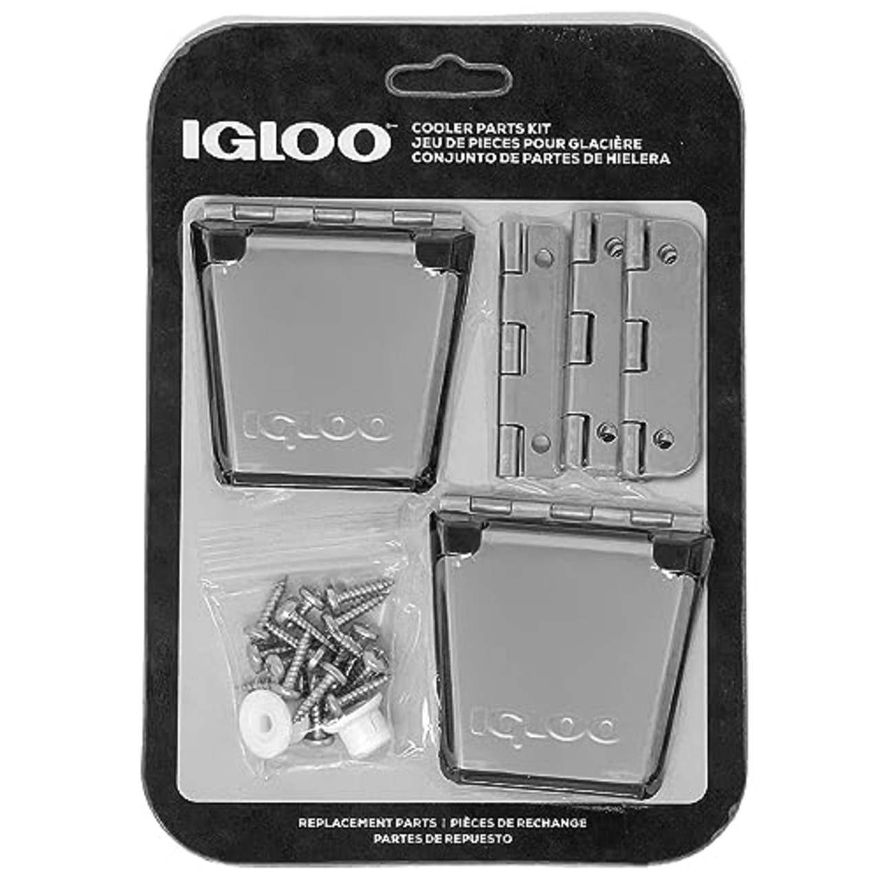Igloo Cooler 高耐久ステンレススチールパーツキット - ラッチ2個、ヒンジ3個、ラッチポスト&ネジ - マリングレード、耐腐食性パーツ