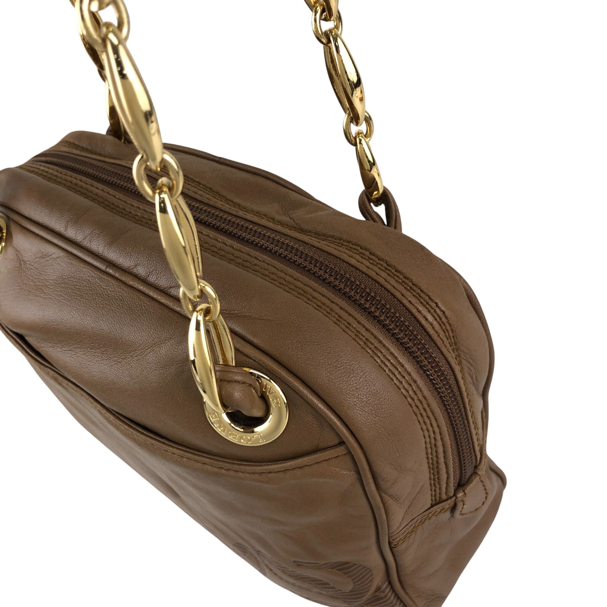 LOEWE ロエベ ショルダーバッグ ブラウン アナグラム ナッパレザー