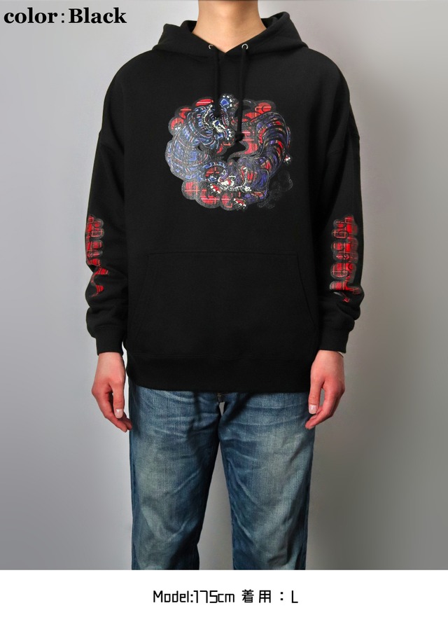 Plaid Tiger Hoodie (プレイド タイガー フーディー)【Black】