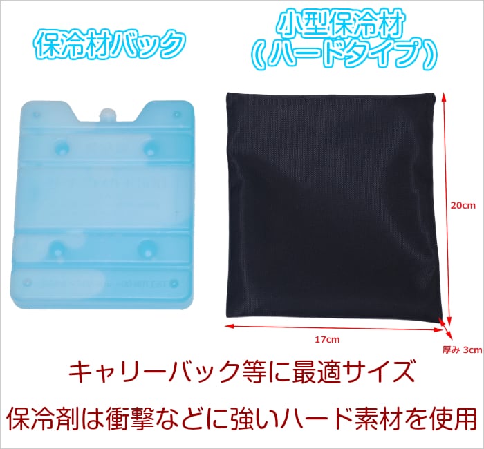 バギーに 小型ハード保冷剤（日本製） ＋専用バック（縫製日本）の2点セット