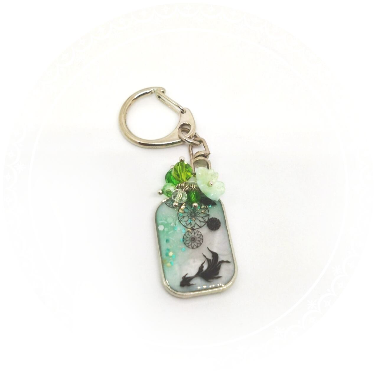 【キーホルダー】金魚と青柳