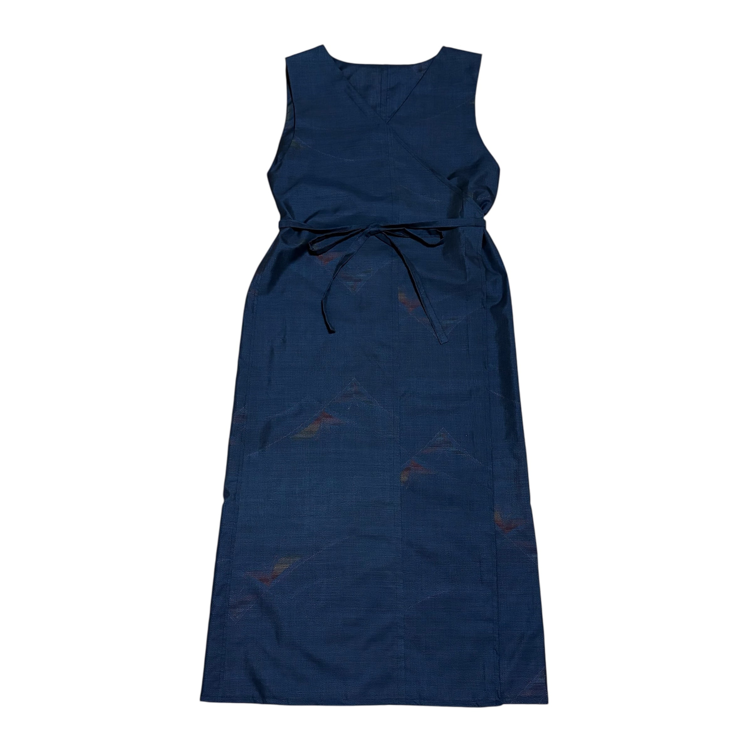 大島紬 着物リメイク 巾着ジャンスカ ジャンパースカート パッチワーク