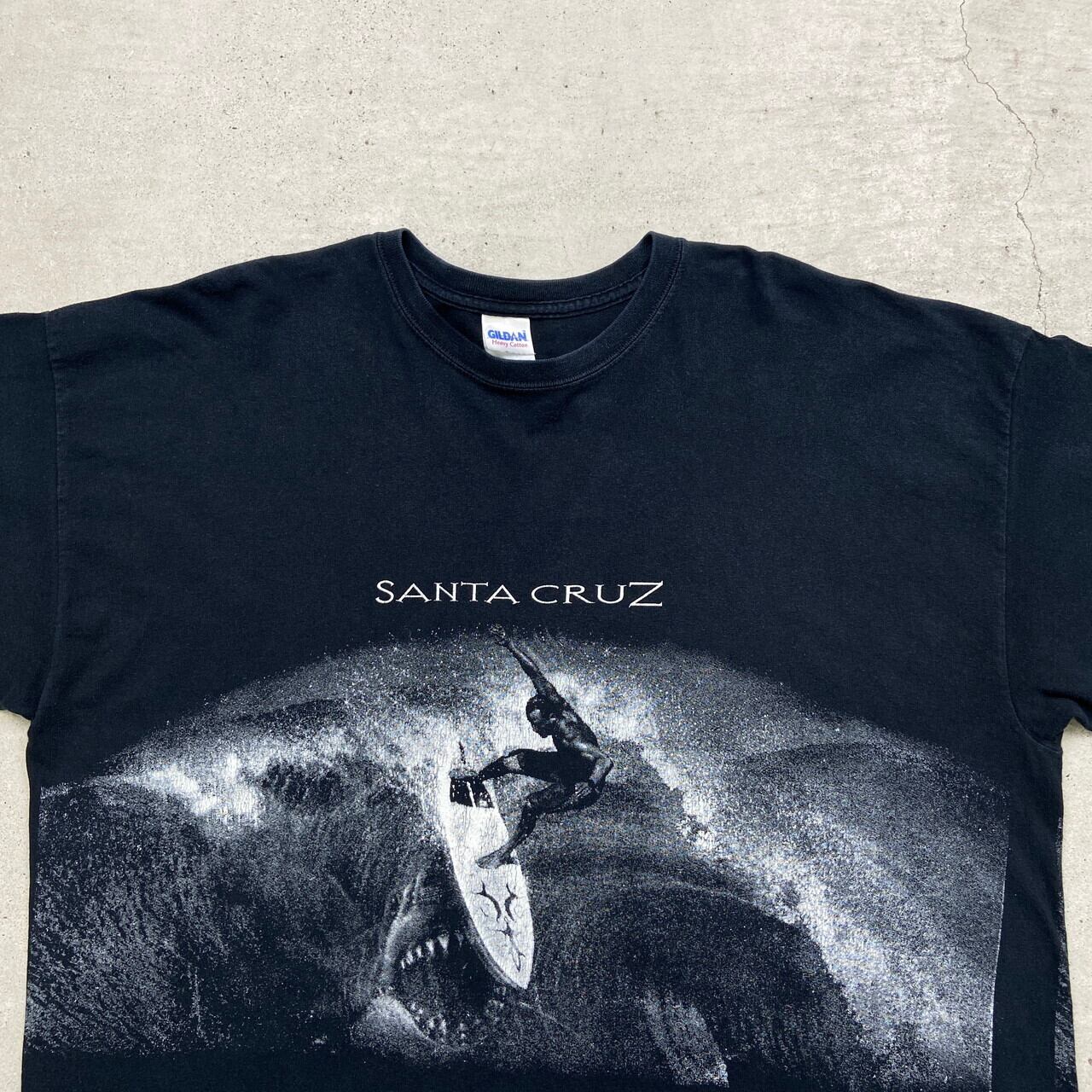 ［USA］SANTA CRUZ サメグラフィック Tシャツ XL SANTA CRUZ サンタクルーズ ビーチ スーベニア プリントTシャツ