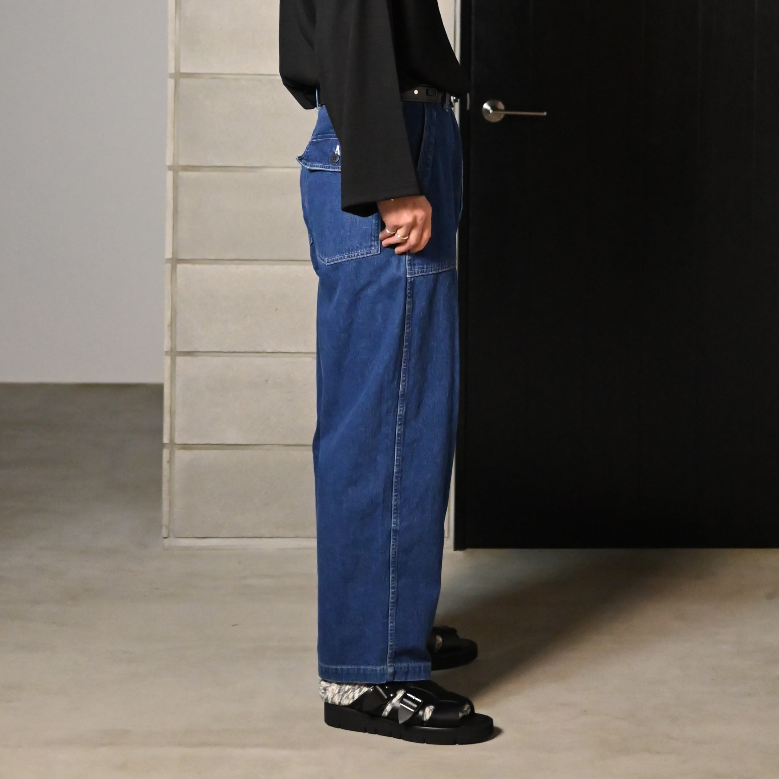 INTERIM / USED SLUB YARN DENIM BAKER PANTS | GANKO