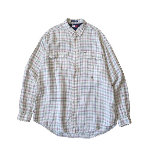 “90s TOMMY HILFIGER” linen shirt