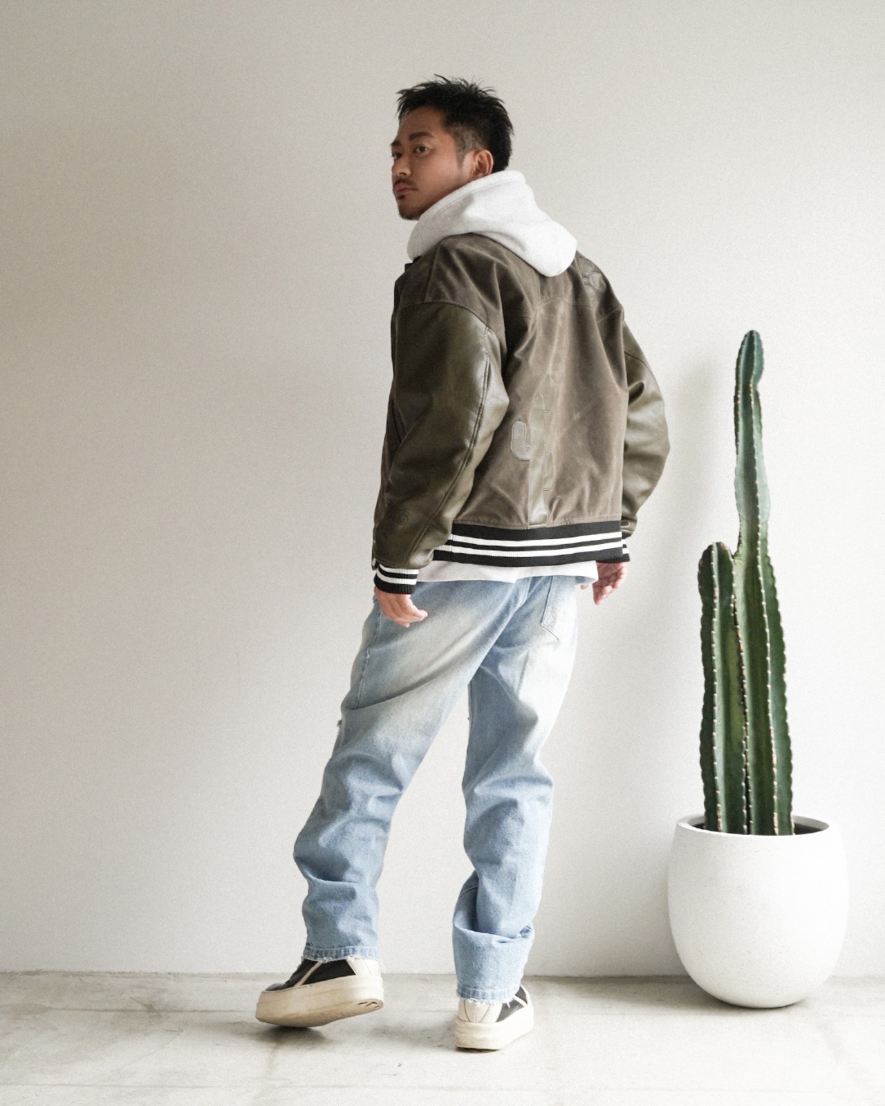 【#Re:room】DESERT CLUB SUEDE STADIUM JACKET［REJ138］