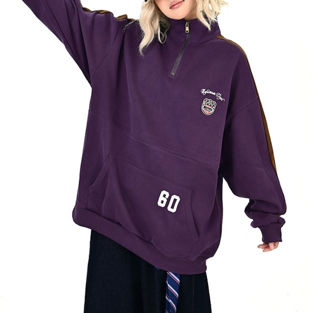 uniform design half-zip sweatshirt　ユニフォームデザインハーフジップスウェットシャツ　J1328