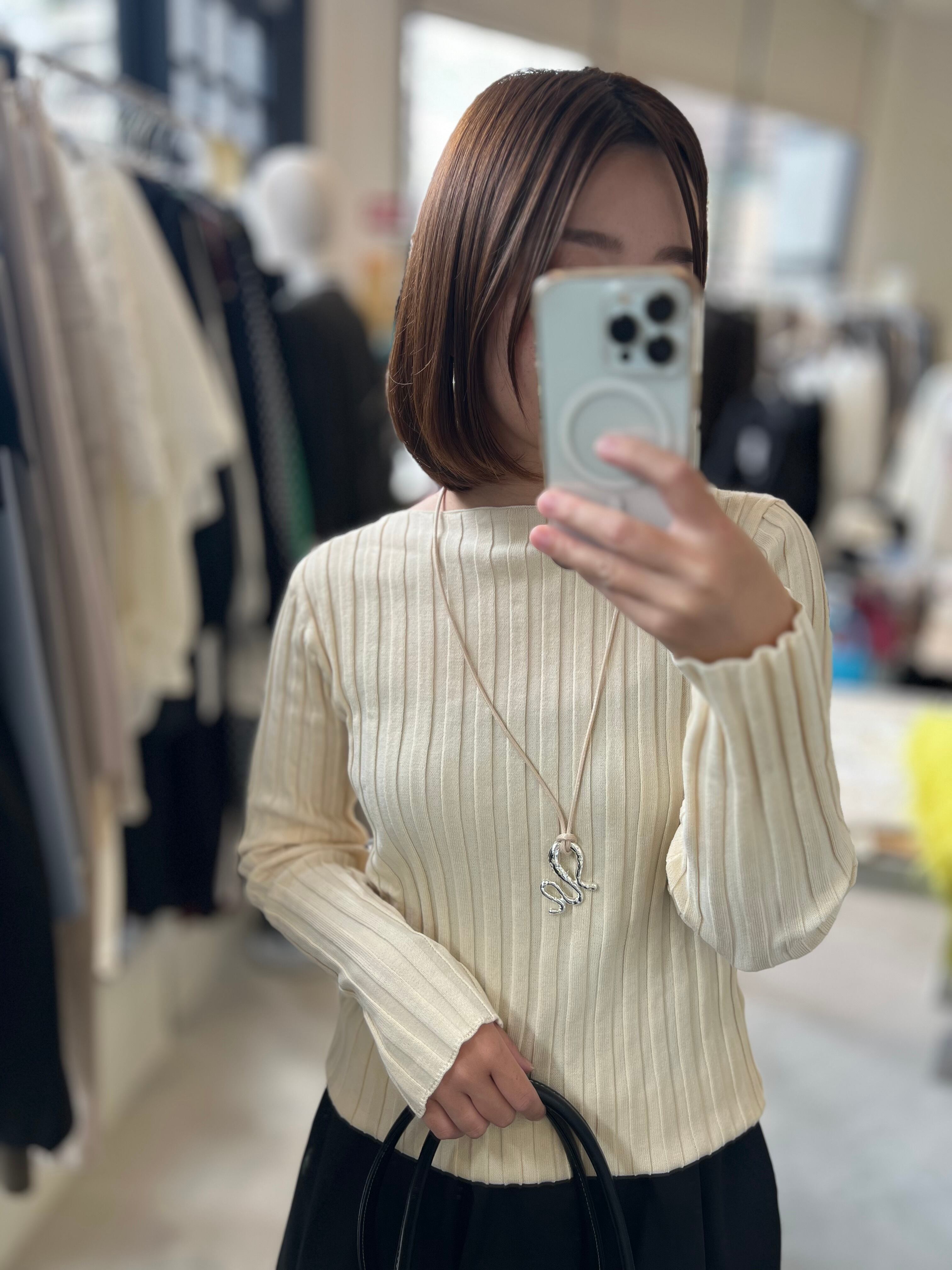 【 SELECT】ワイドリブボートネックプルオーバー 19-0444