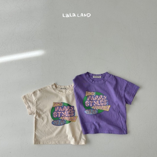 【Last1 cream 2XL(130)】LALALAND happy tee 23su (韓国子供服 ハッピープリントTシャツ)