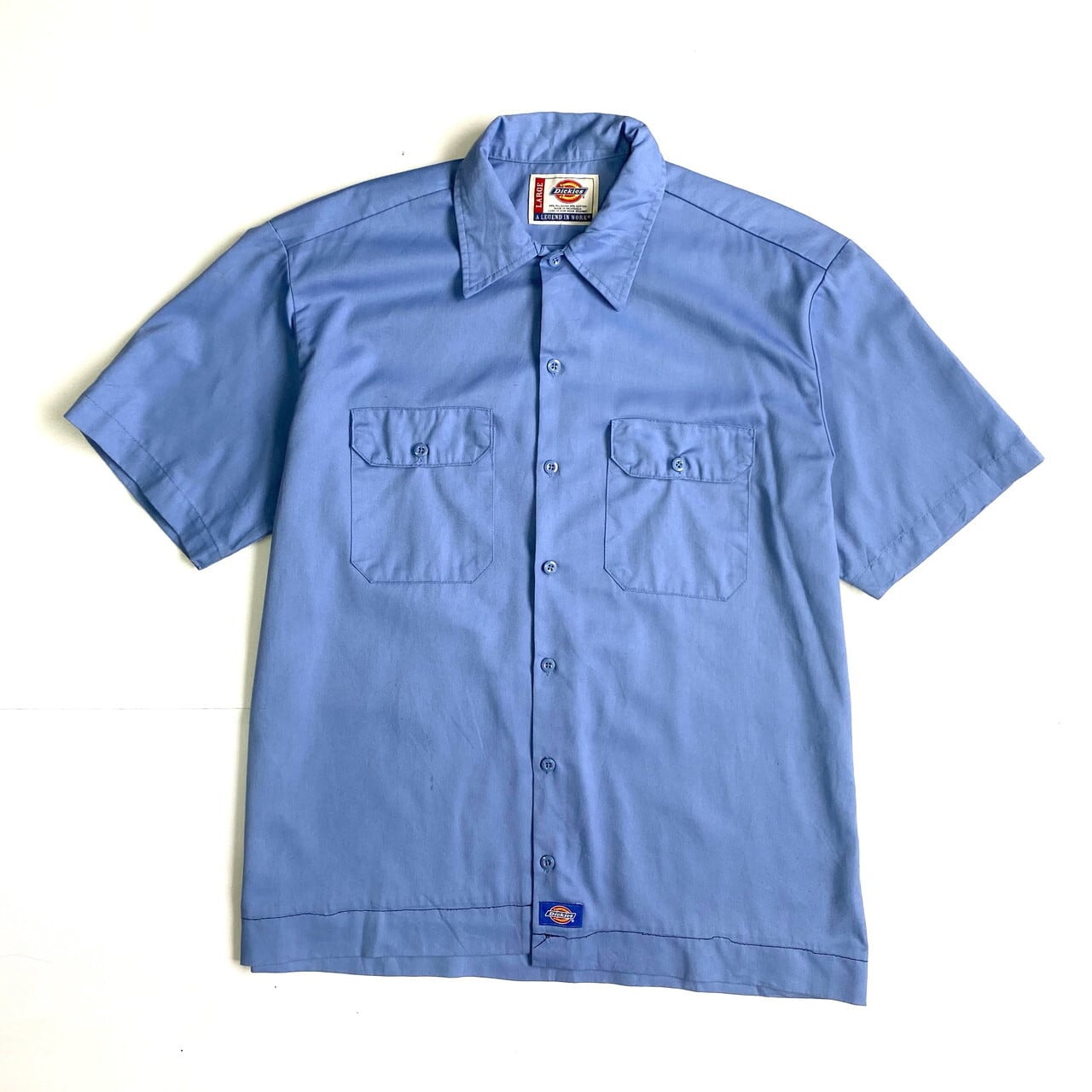 Dickies ディッキーズ ショート丈 半袖ワークシャツ メンズL 古着 