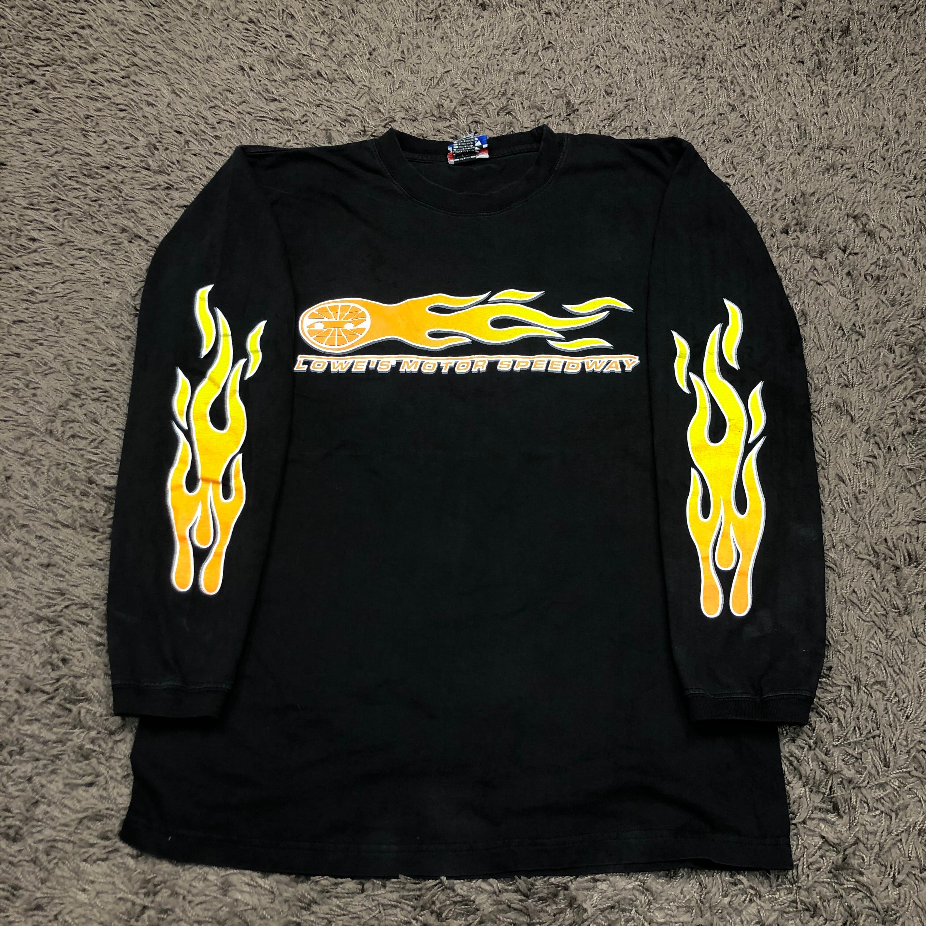 袖デザイン ファイヤーパターン ロンt長袖tシャツm1521 Dust Magnet Club ヴィンテージ古着 トレンド古着 アメカジ 90s コレクティブル 袖デザイン ファイヤーパターン ロンt長袖tシャツm1521 Dust Magnet Club ヴィンテージ古着 トレンド古着 アメカジ 90s コレクティブル