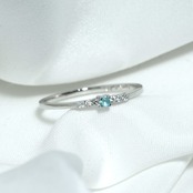 パライバトルマリン ブラジル産 リング 0.03ct D0.048ct pt900 Paraiba Tourmaline