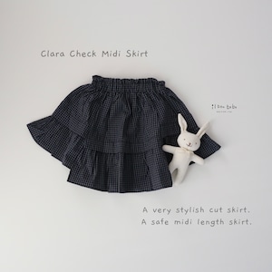【即納】Clara Check Midi Skirt