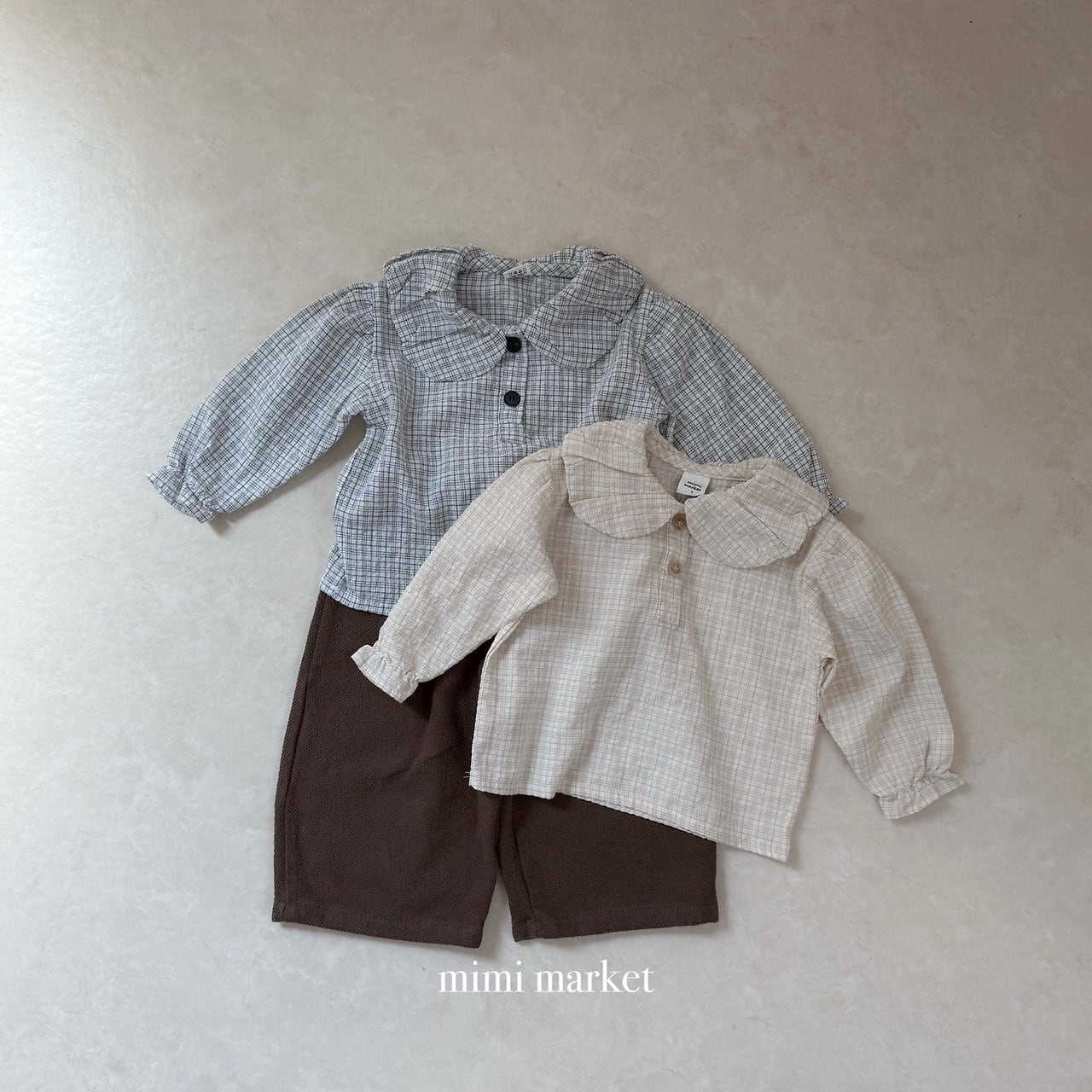 送料無料【予約】/ チェックバルーンブラウス / mimimarket