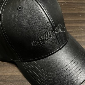 WillxWill Logo Pu Leather Cap BlackxBlack