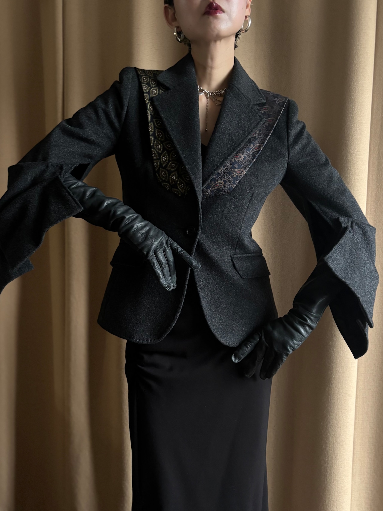 Sculptural Sleeve Tailored remake jacket-5079-11