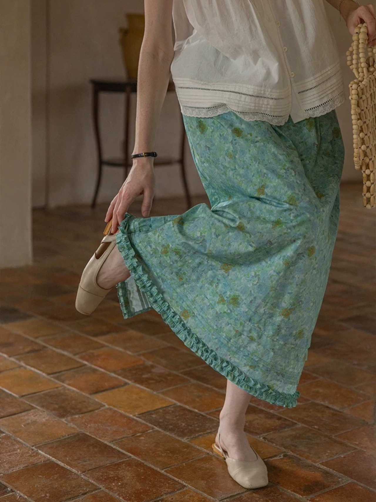 Peinture Floral Maxi Skirt F0760