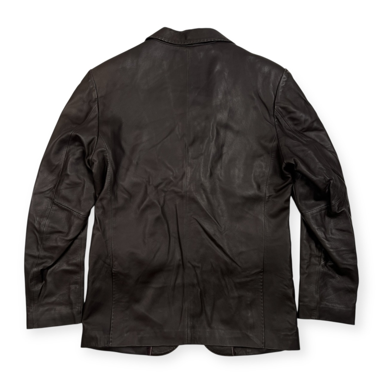 FERRARA ITALY イタリア製生地 ラムレザー 2B テーラードジャケット ブレザー サイズ 95 /羊革 本革 /ブラウン