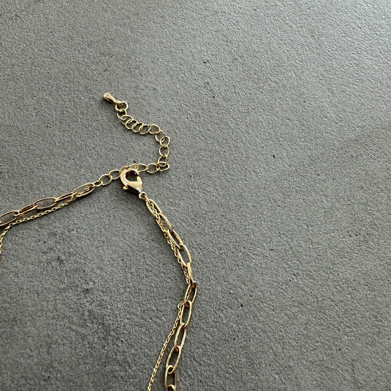 double chain motif necklace/gold