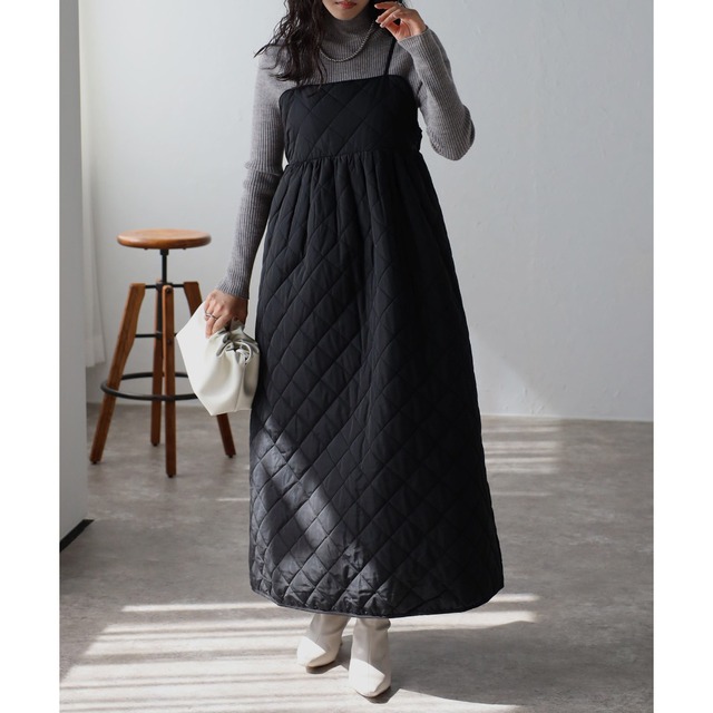 【即納】キルティング キャミワンピース 226418