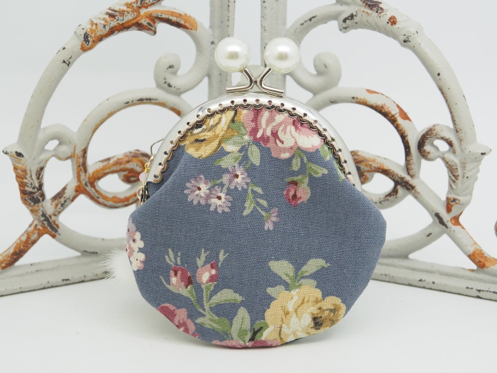 【ハンドメイド】がま口ポーチ・コインケース|ラグドール子猫(口金8.5センチ)