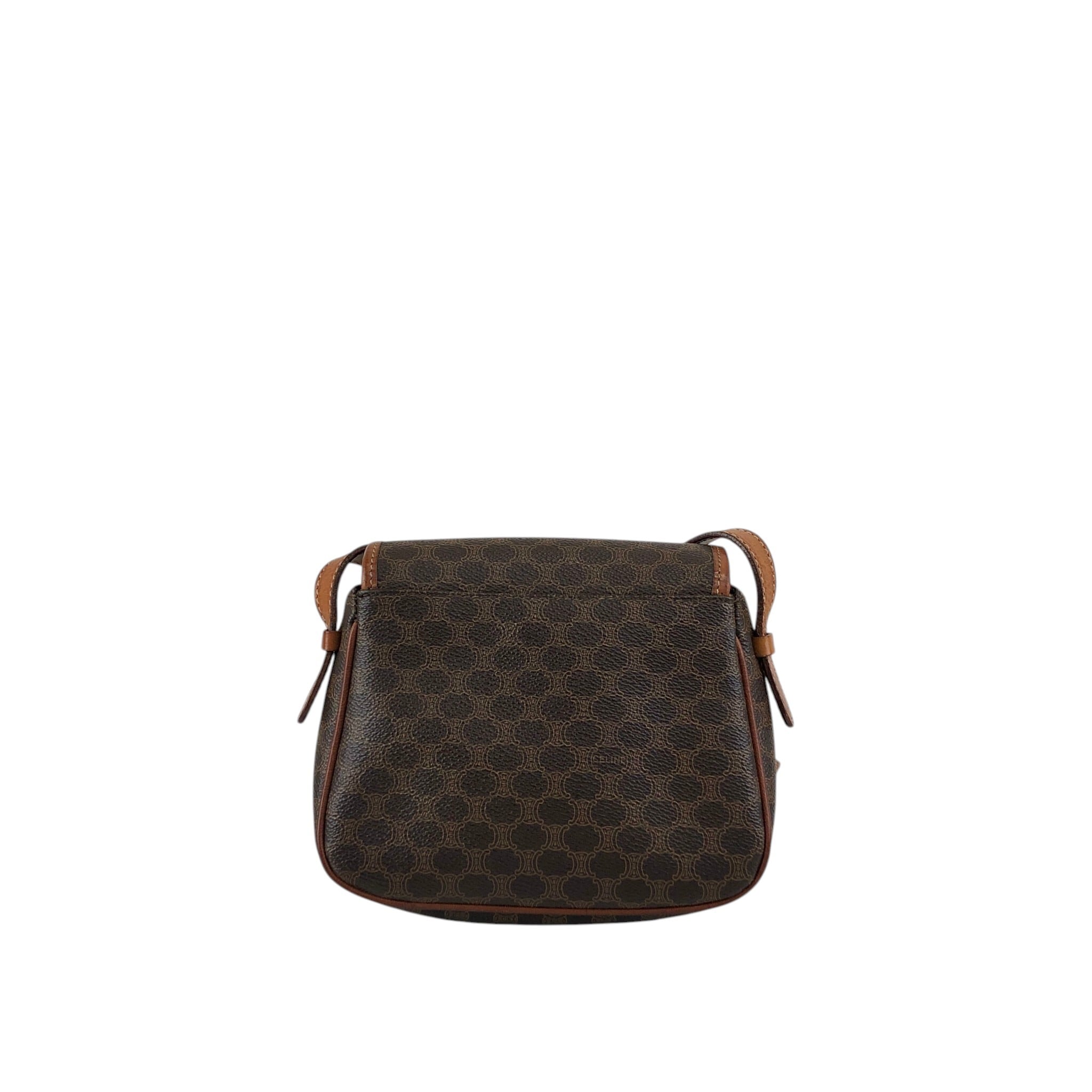 CELINE セリーヌ マカダム ショルダーバッグ ブラウン ブラゾン型押し