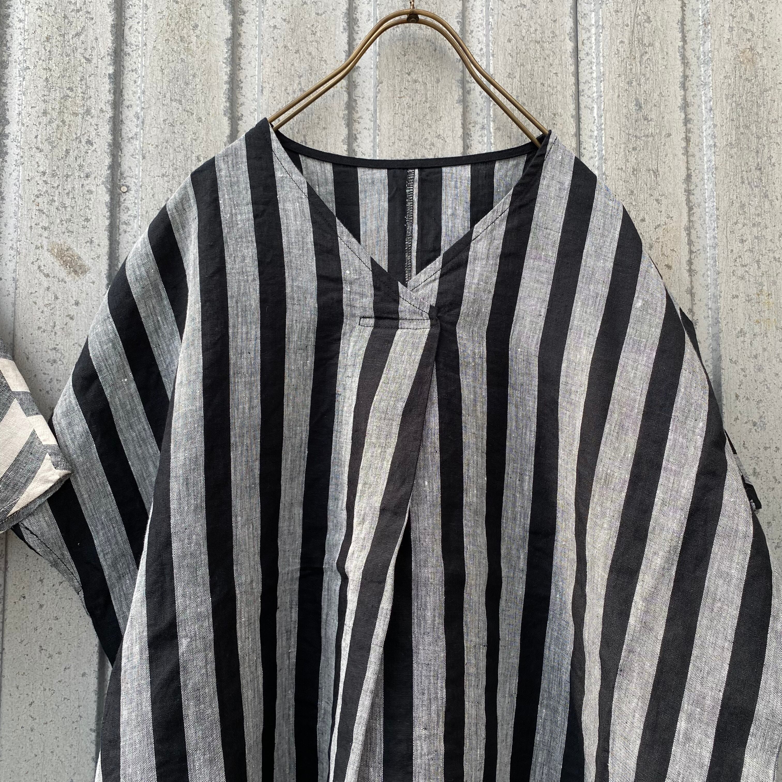 リネンストライプタックワンピース/blue willow'25AW/01EFP15448 | WACKY