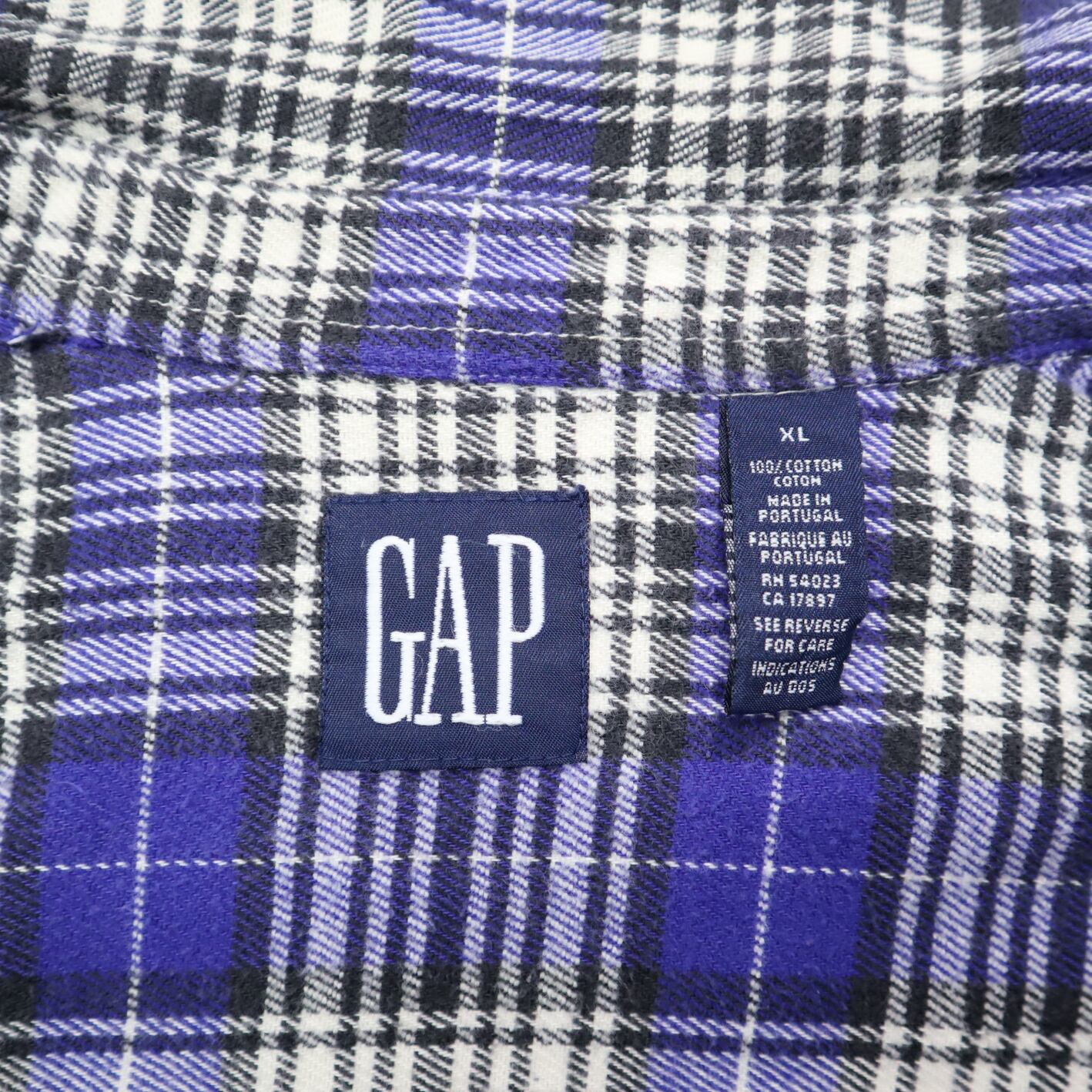 90s OLD GAP オールドギャップ ネルシャツ ポルトガル製 チェック 青