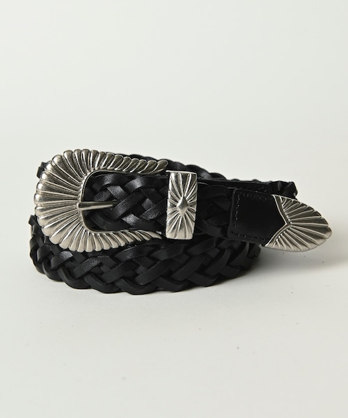 ADAM PATEK braided leather belt (BLK) AP2419004