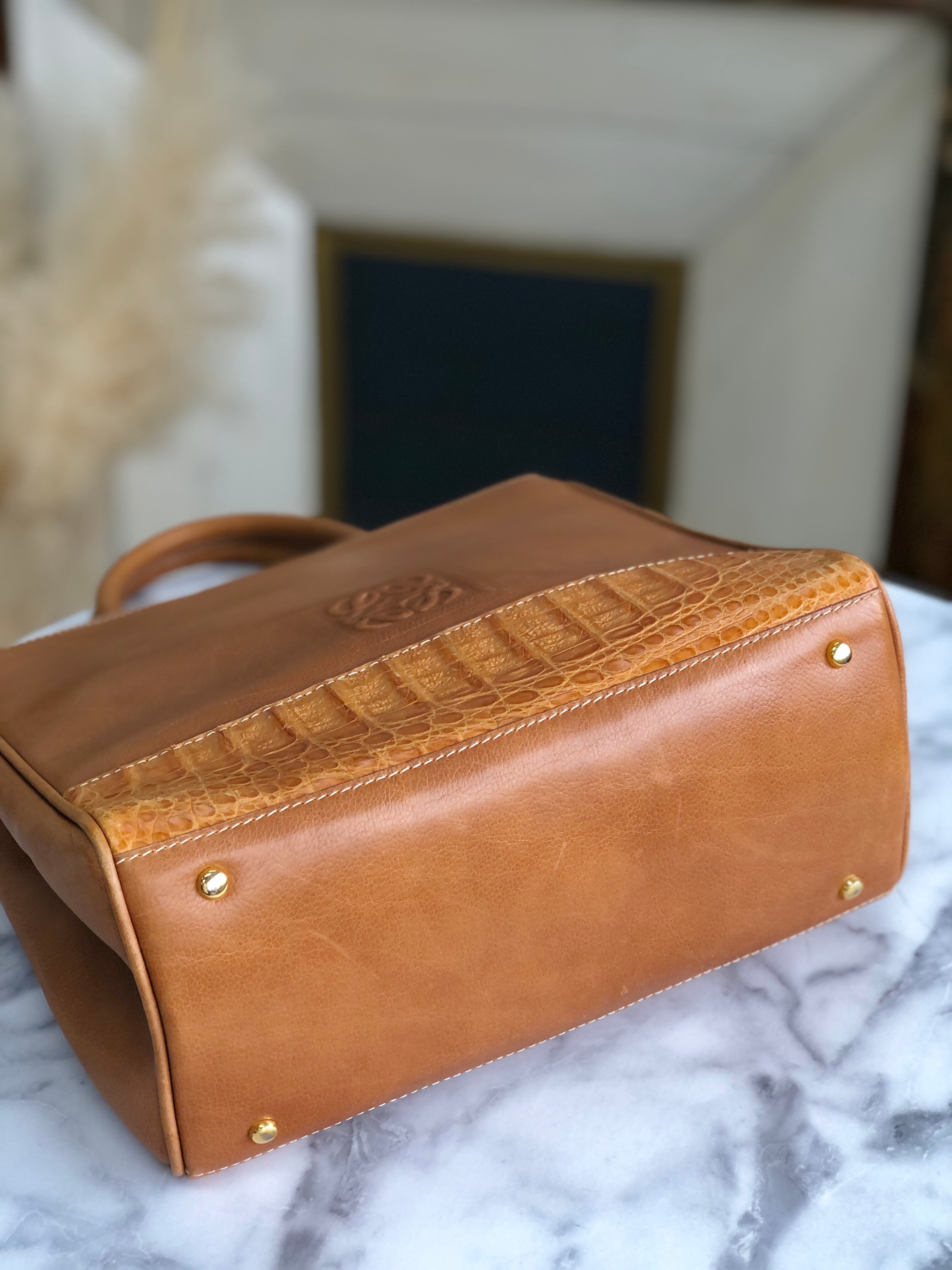 LOEWE ロエベ アナグラム クロコ型押し 2way ハンドバッグ トート