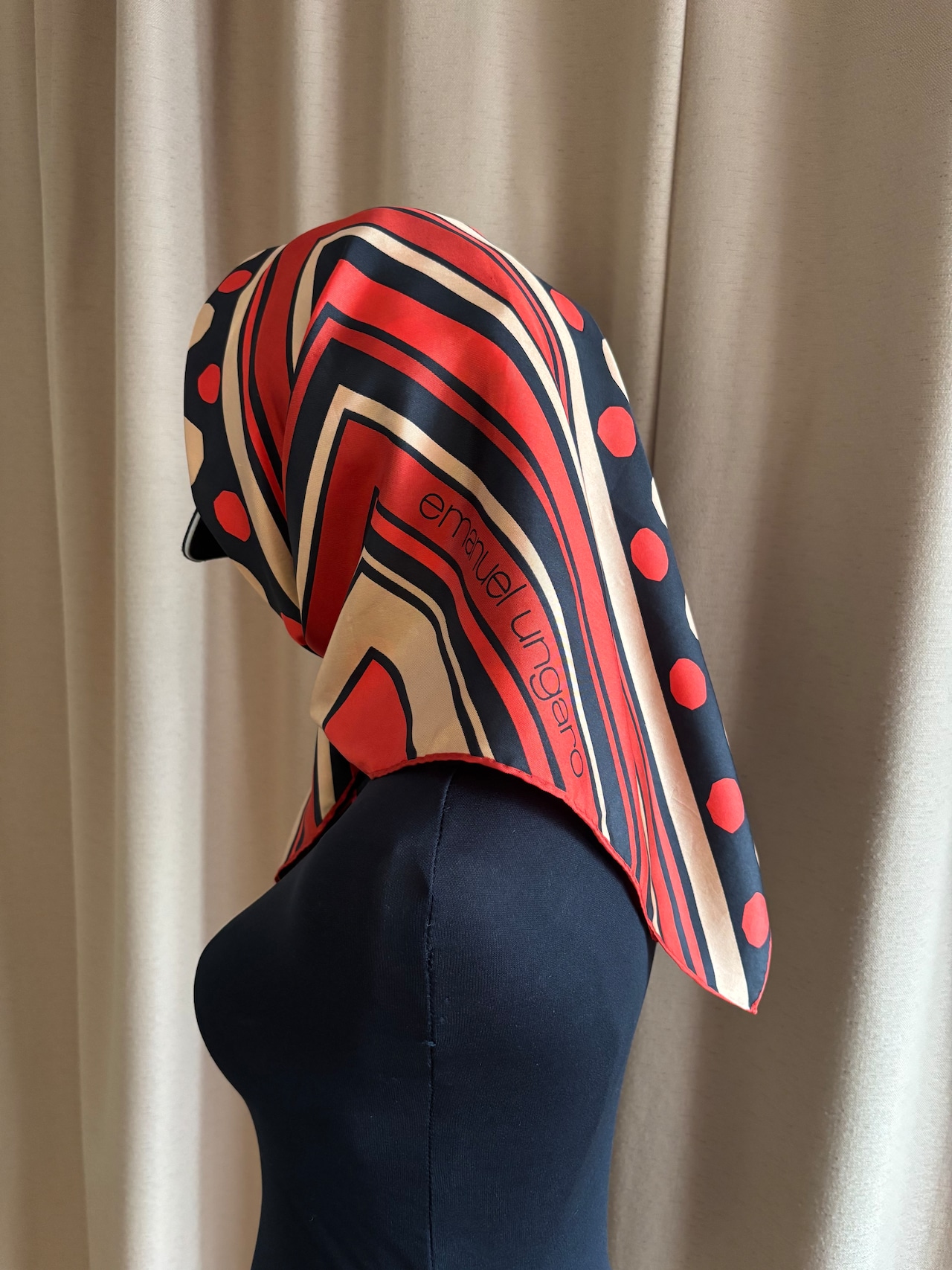 polka dot rétro silk scarf-5151-8