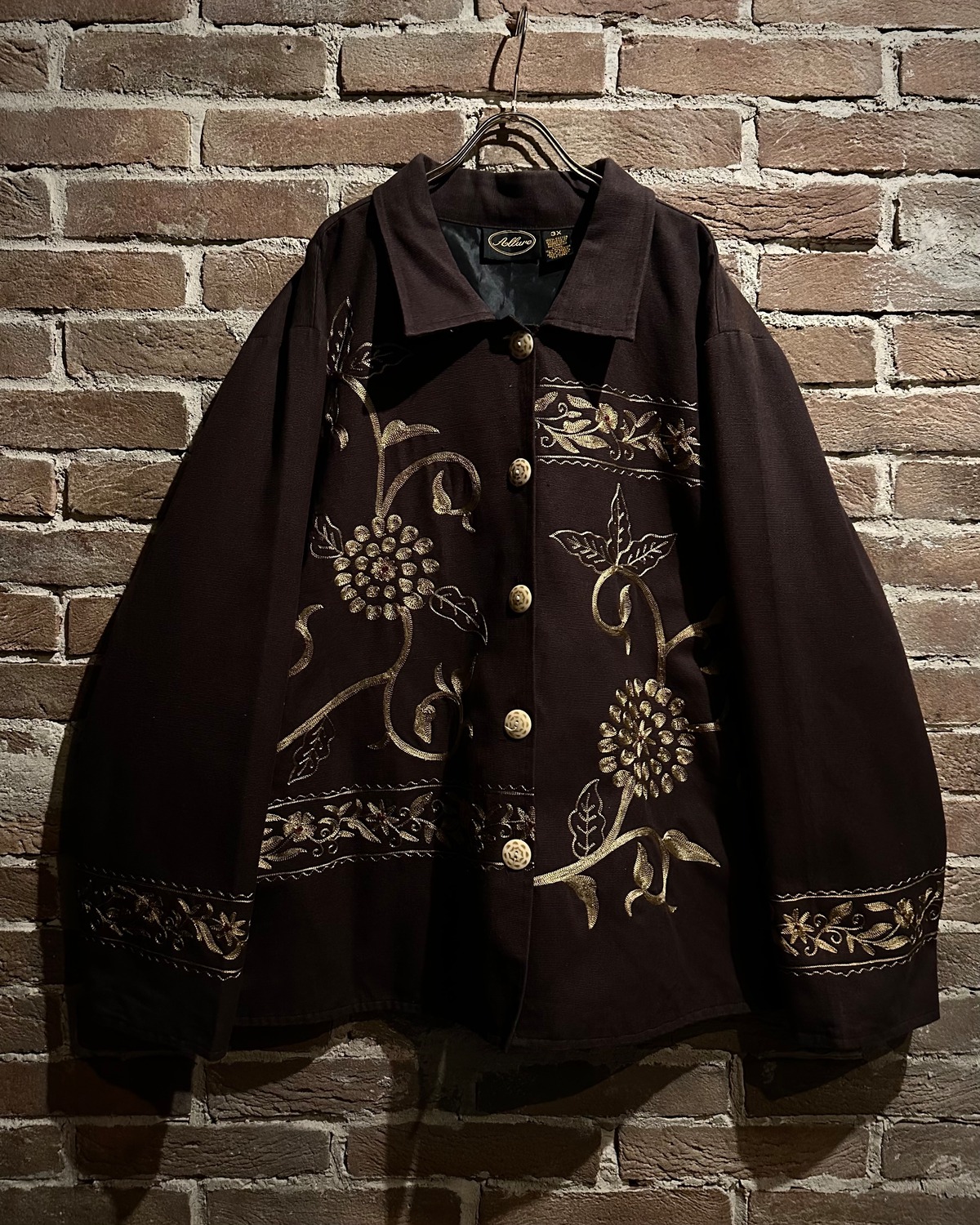 【Caka act3】Artistic Flower Embroidery Vintage Loose Jacket | Caka(カカ ...