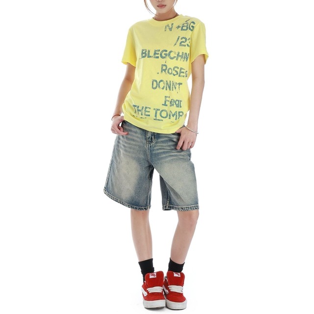 ランダムレタリンググラフィックTシャツ 2col   R02507